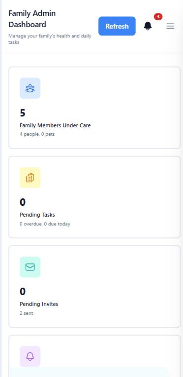 Mobile family health dashboard